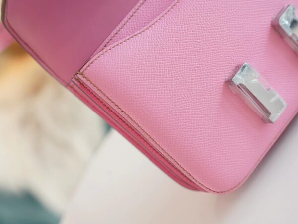 59a2824fc6b7802 God Factory Bags Factory Hermes 5P Pink Epsom Leather Constance Bag19CM Silver Hardware