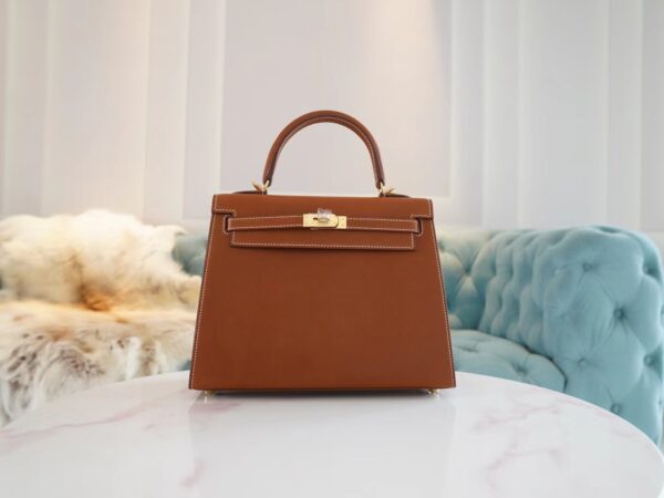 5a0cabeb61cc8d5-1 Full Handmade Hermes Fauve Barenia Kelly Sellier 25CM Women’s Bag Gold Hardware