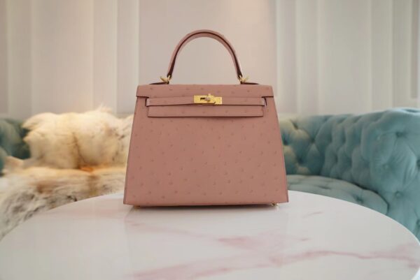5a6a6bbe6186c5c-1 Canada Toronto Hermes Kelly 25CM Ostrich 94 Terre Cuite Gold Hardware
