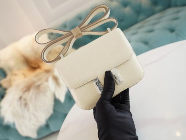 5ab5c47267179bf-1 God Factory Bags Hermes Constance14cm Shoulder Bag C10 Craie Epsom Leather Silver Hardware