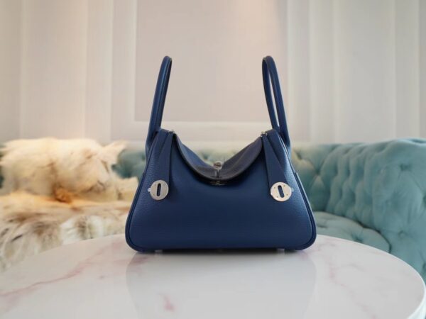 5b1e2c896746f5a-1 Hermes Shop Lindy 26CM Clemence S4 Deep Blue Silver Hardware
