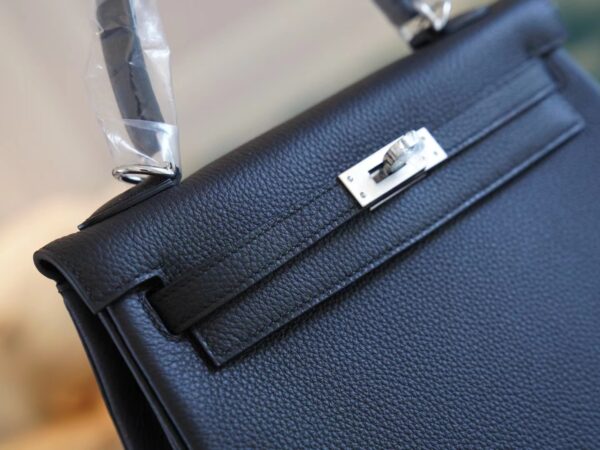 5b81ee590a7210a Hot Sale Hermes Kelly25CM Tote Bag CK89 Nior Togo Leather Silver Hardware