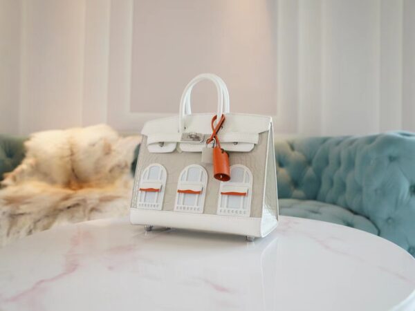 5b860a664e7dcbd Hermes Birkin House 20CM Four Leathers 01 Blanc/ 8L Beton Silver Hardware