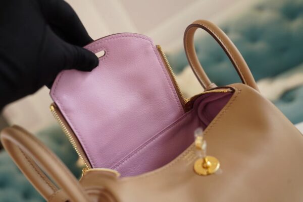 5badfc98917a6f5 God Factory Bags Factory Hermes Mini Lindy19CM 0M Chai & X9 Mauve Sylyestre Swift Leather
