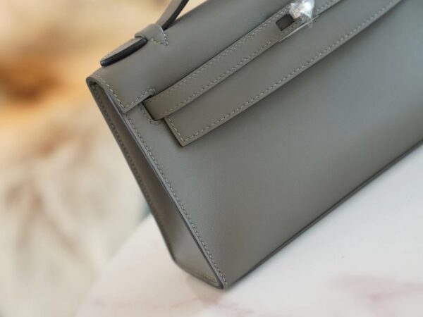 5bcd715db56a64c God Factory Bags Factory Hermes 0L Gris Meyer Swift Leather Kelly Pochette22cm Silver Hardware