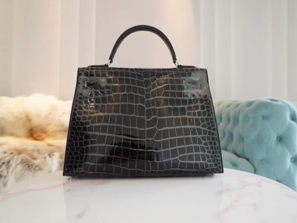 5c90d3cbc13261e God Factory Bags Factory Hermes HCP Shiny Porosus Kelly Sellier 32CM CK89 Nior