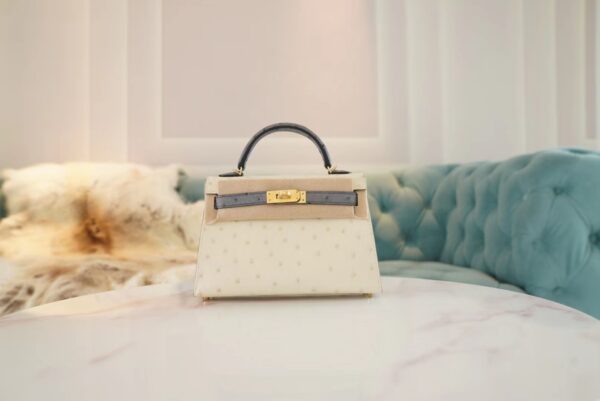 5cb8a6e3e7fd652 New Hermes Mini Kelly19CM 8L Beton/M8 Gris Asphalt KK Ostrich Skin Gold Hardware