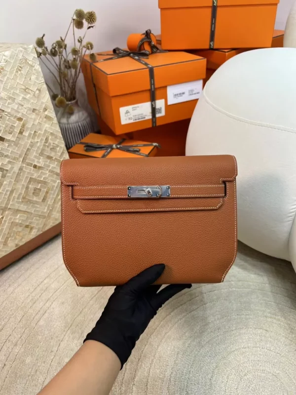 5cfc03647e76ee7-jpg-1 USA Los Angeles 37 Gold Togo Kelly Depeches 25CM Clutch Bag Silver Hardware