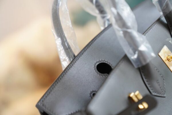 5cfd4a97937460c Full Handmade Hermes Birkin25CM 88 Graphite Jonathan Leather Gold Hardware