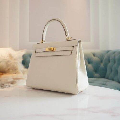 Handmade God Factory Bags Hermes Togo Kelly 25CM CK10 Craie Gold Hardware