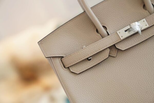 5e6f52d4703625f Full Handmade Hermes Birkin25CM CK81 Gris Tourterelle Togo Leather Silver Hardware