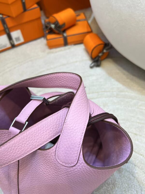 5e7d88359b513e8 Hermes Picotin 18CM TC Leather X9 Mauve Sylvestre Silver Hardware