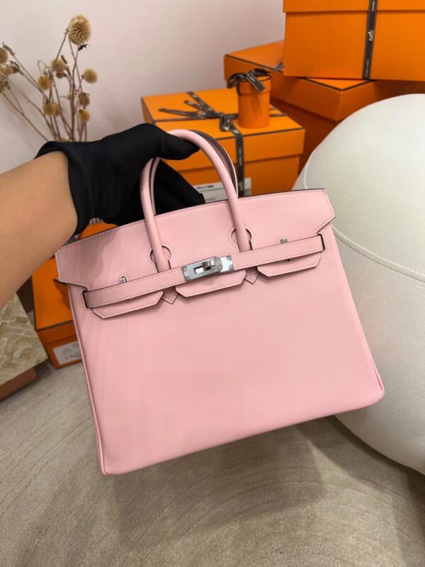 5e854902a0017a6-1 Singapore Kuala Lumpur Hermes Birkin 25CM Jonathan Leather 3Q Rose Sakura Silver Hardware