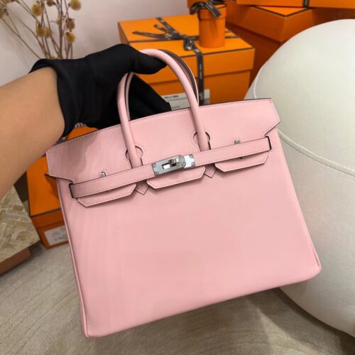 Singapore Kuala Lumpur Hermes Birkin 25CM Jonathan Leather 3Q Rose Sakura Silver Hardware