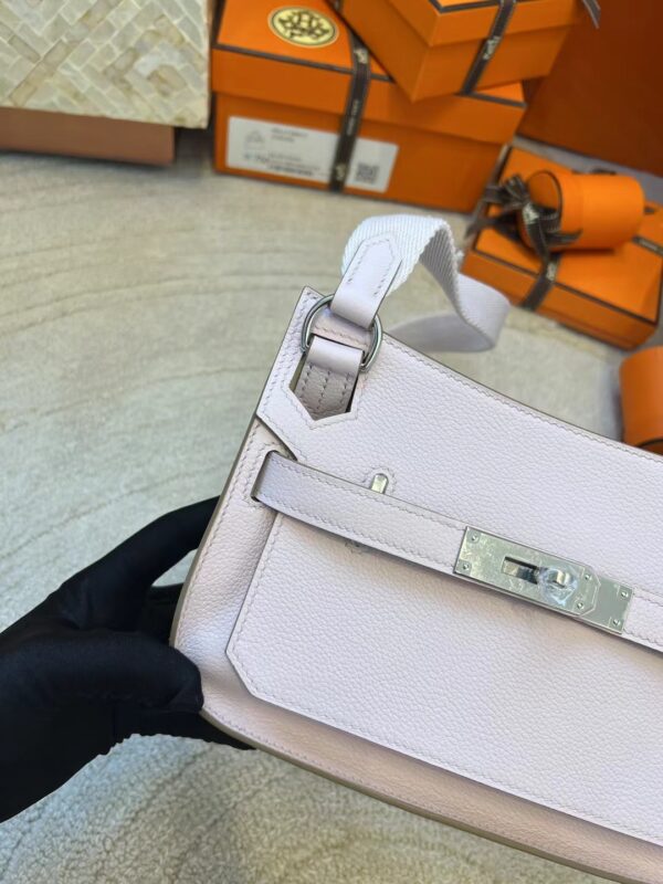 5eac80b43b09f63 Handmade Hermes Jypsiere Mini 23CM 09 Mauve Pale Evercolor Silver Hardware