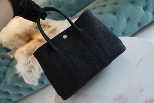 5ec95685803390c Sale God Factory Bags Hermes Garden Party30CM CK89 Black TC Leather Silver Hardware