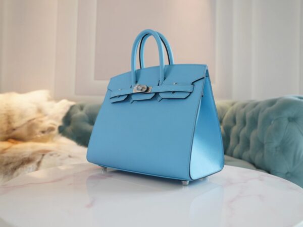 5efdb62319a899f God Factory Bags Factory Hermes Birkin Sellier 25CM 7N Celeste Epsom Silver Hardware