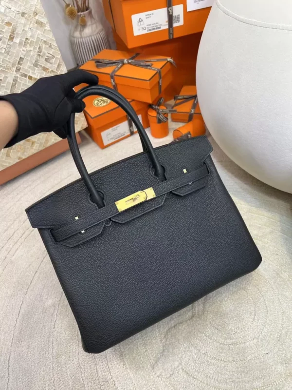 5f2aaa0f059da56-jpg Taiwan Togo Leather 89 Noir Birkin Bag 30CM Gold Hadware