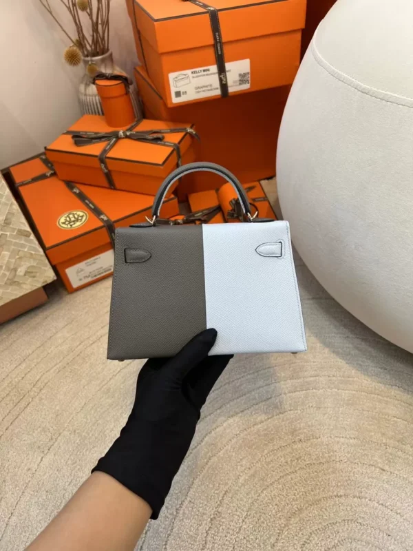 5f9a525ec68091f-jpg USA Washington Hermes Epsom Mini Kelly 19CM 0L Gris Meyer/ T0 Blue Brume Gold Hardware