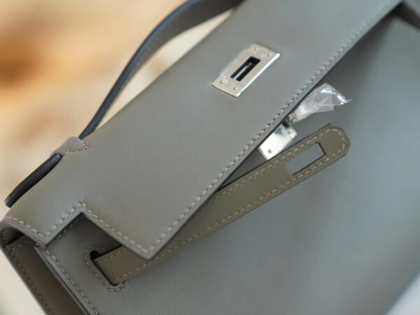 60522654668426e God Factory Bags Factory Hermes 0L Gris Meyer Swift Leather Kelly Pochette22cm Silver Hardware
