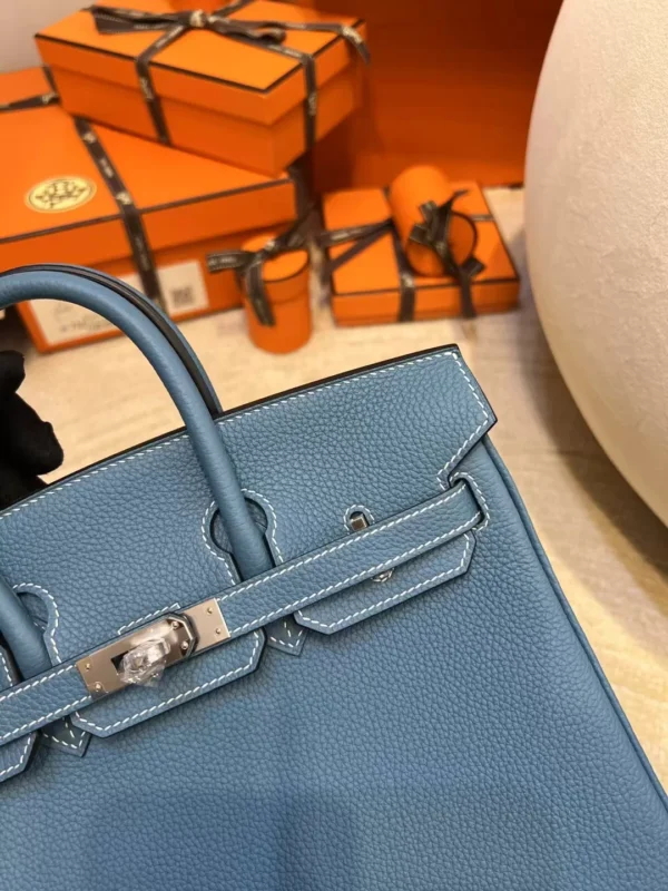 6078216b6c97aa2-jpg USA Los Angeles 75 Blue Jean Birkin 25CM Togo Leather Silver Hardware