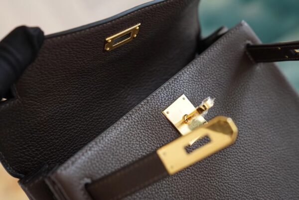 607f3d449ef803d Full Handmade Hermes Kelly Ado 22cm Backpack 46 Ebene Barenia Faubourg Gold Hardware