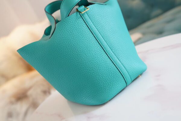 60f5b48e0a46c6c Full Handmade Hermes U1 Verone Clemence Leather Picotin18CM Gold Hardware