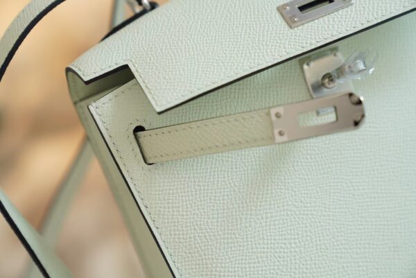 61421c7563755ae Fashion Hermes Kelly II Sellier En Desordre 20 0S Vert Fizz Epsom Silver Hardware