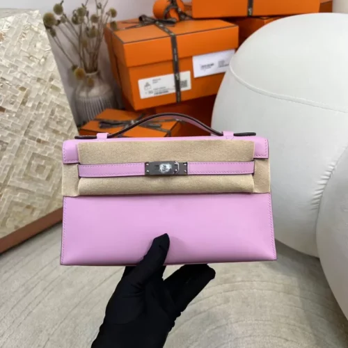 Singapore Kuala Lumpur Hermes Kelly Pochette 22cm Swift X9 Mauve Sylvestre Silver Hardware
