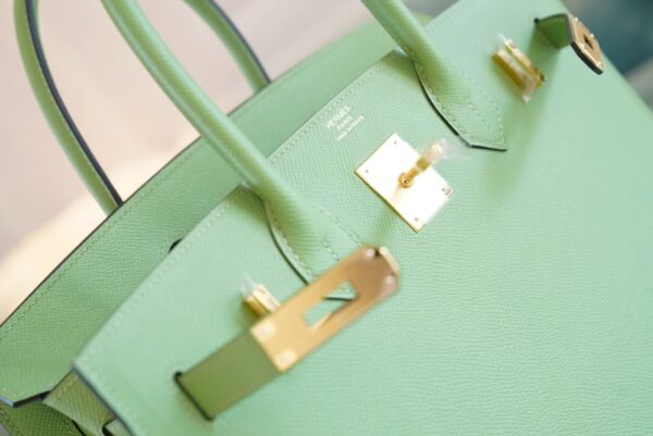 62142c76a510734 Wholesale Hermes Birkin30CM 3i Vert Criquet Epsom Leather Gold Hardware