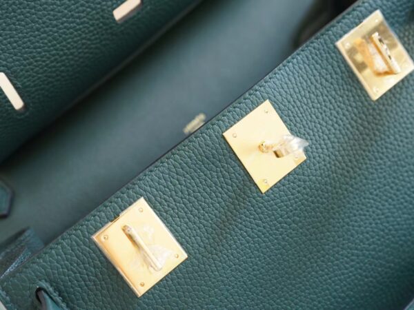 62c782b77c82bf8 Handstitch God Factory Bags Hermes 6O Vert Cypress Clemence Leather Jypsiere Bag 28CM