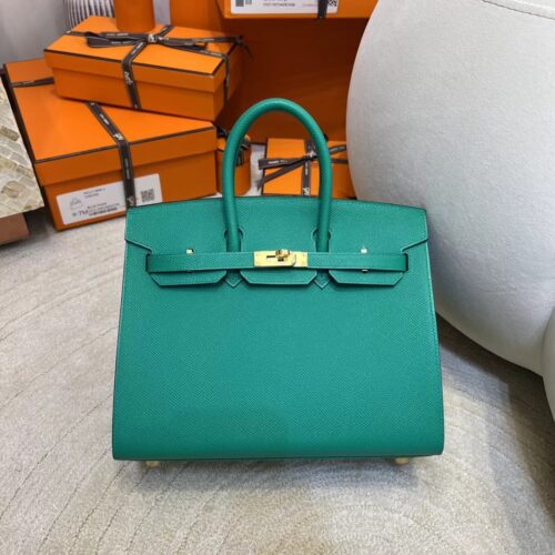 Hermes Shop Birkin Sellier 25CM Epsom o6 Vert Jade Gold Hardware