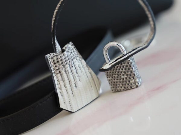 636d27b3f804adb Hong Kong Hermes Kelly 25CM Swift / Lizard 89 Noir Silver Hardware