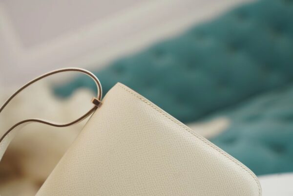 63a793c2ab5fedd Hermes Handmade Boutique CK10 Craie Constance 19CM Epsom Leather Rose Gold Hardware