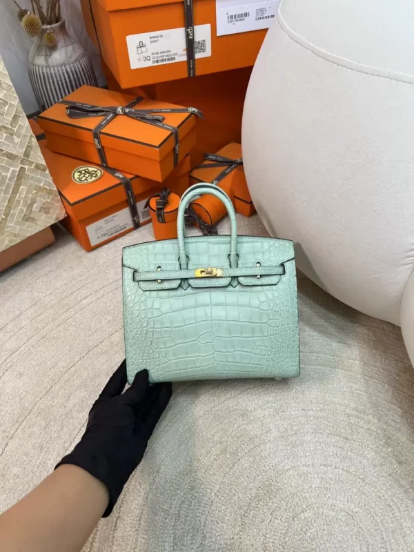 6406c8bc3c33474-1-jpg-1 Full Handmade Hermes Birkin Sellier 20 Matte Alligator 6U Vert D’eau Gold Hardware