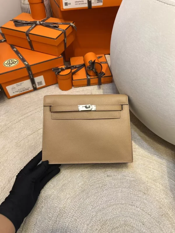 6475b918f490d4b-jpg-1 UK London Hermes 0M Chai Kelly Danse 22CM Evercolor Silver Hardware