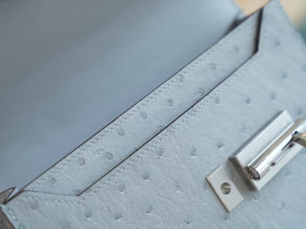 647739c3a5c13b9 God Factory Bags Hermes Factory 8U Blue Glacier KK Ostrich Skin Verrou Mini Silver Hardware