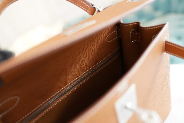 64a37ba1dec83f1 God Factory Bags Hermes CK37 Gold Kelly 28CM Epsom Leather Women’s Bag Silver Hardware