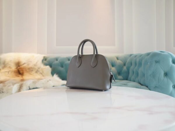 64e37302a94eecc Discount God Factory Bags Hermes 8F Etain Evercolor Leather Mini Bolide18CM Silver Hardware