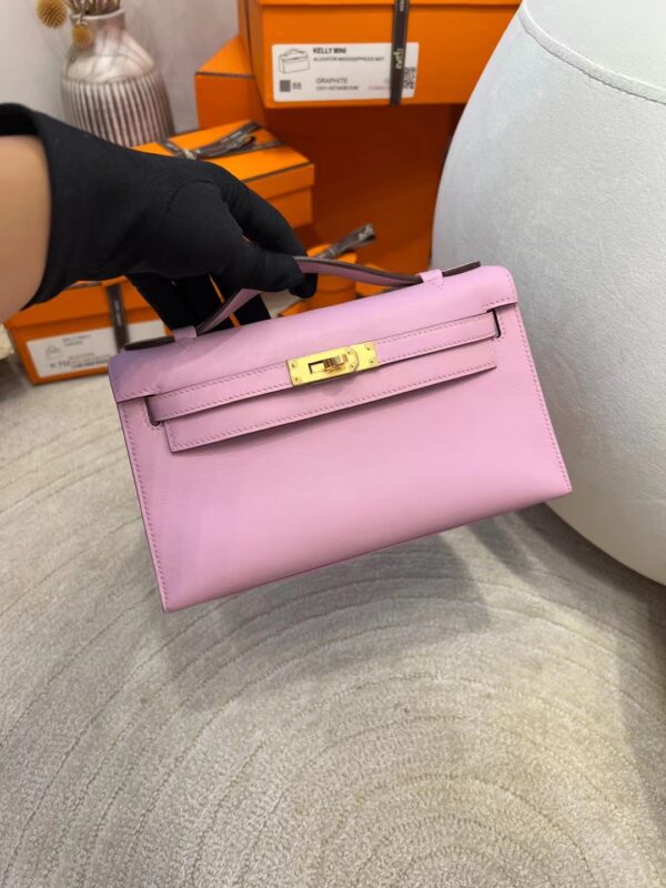 64eb0470dcfa74a-1 Thailand Bangkok Hermes Kelly Pochette 22 Swift Leather X9 Mauve Sylvestre Gold Hardware