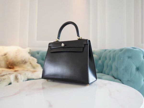 65071b6f608cf6a God Factory Bags Hermes Factory CK89 Nior Box Leather Kelly Bag25CM Gold Hardware