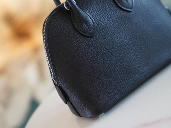 65082f8bf2cba37 Discount Hermes CK89 Nior Chevre Leather Mini Bolide18CM Silver Hardware