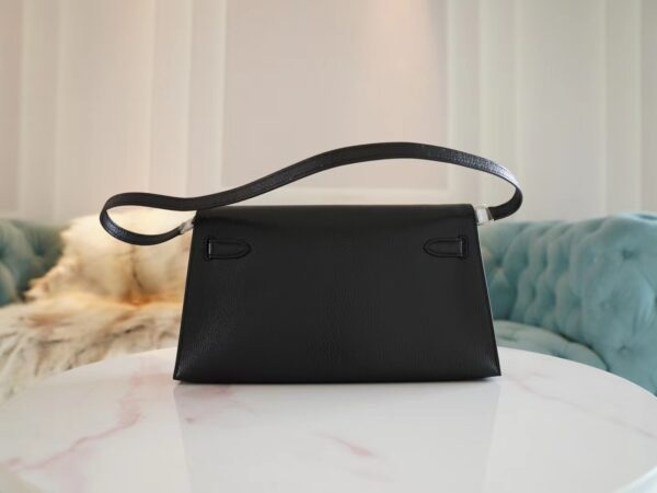 651fc7d95d62a91 Canada Ottawa Hermes Kelly Elan Chevre Leather 89 Noir Silver Hardware