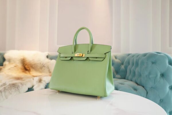 65a46292df679fa Elegant God Factory Bags Factory Hermes Birkin25CM 3I Vert Criquet Epsom Leather Gold Hardware