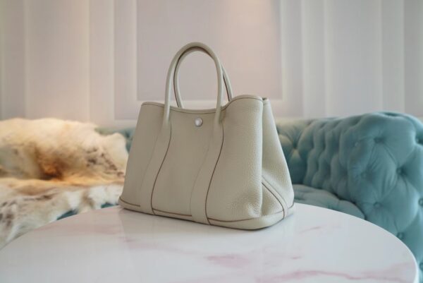65c3f651baedf9e Full Handmade Hermes 8L Beton Garden Party 30CM TC Leather Silver Hardware