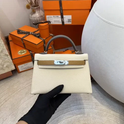 Hong Kong Hermes Mini Kelly 19CM Epsom Three Colors Silver Hardware