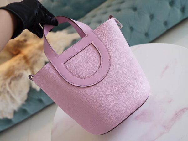 66603d5f995c984 Hand Stitching Hermes Clemence In The Loop Pouch X9 Mauve Sylvestre Silver Hardware