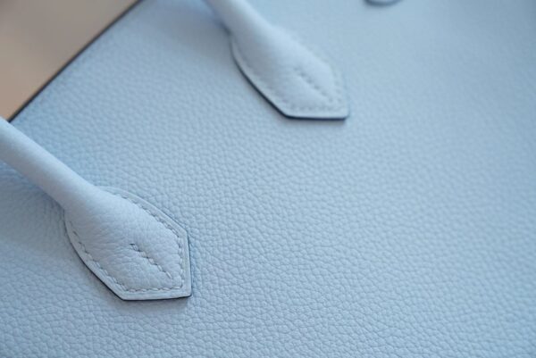 67415e94a1e042c Full Handmade God Factory Bags Hermes Birkin 25CM T0 Blue Brume Togo Leather Gold Hardware