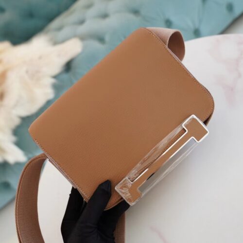 Hermes Factory Geta Bag 20CM Chevre Mysore 2J Quebracho Silver Hardware