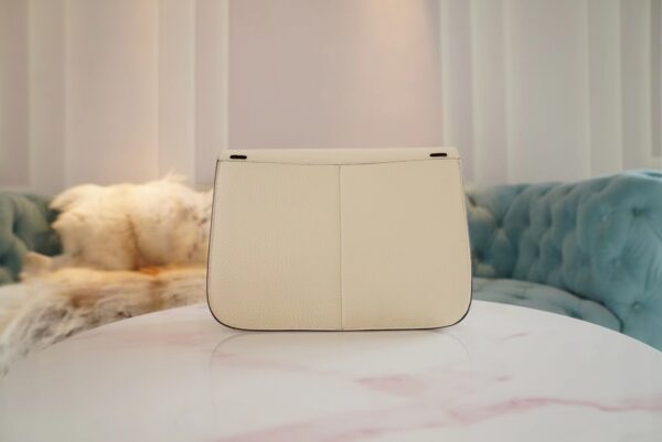 6772f253a7a473c Hermes Halzan 25CM Clemence I2 Nata / 4B Biscuit Gold Hardware